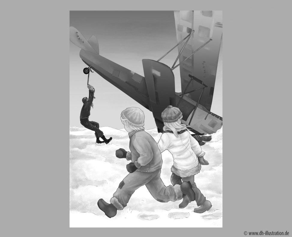 Kinder und Flugzeug